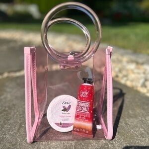 Pink translucent purse